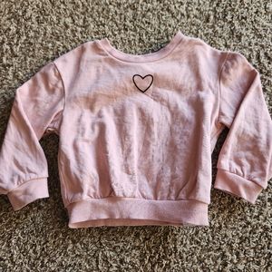 SHEIN neutral pink girls heart sweatshirt, size 18-24m